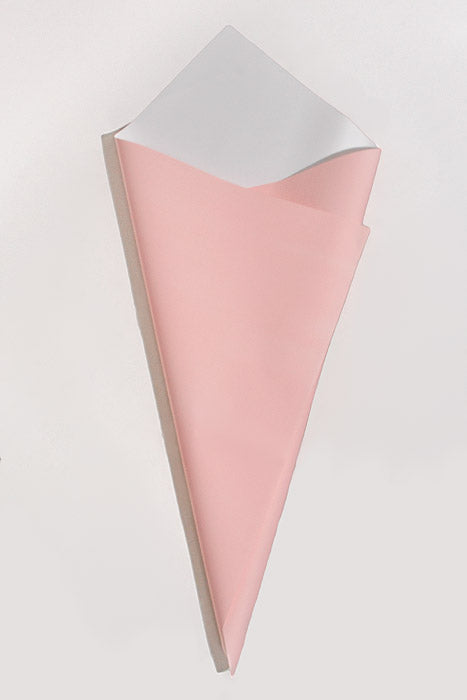 22.5" 2 Tone Waterproof Wrapping Paper Baby Pink/White Pkg/20