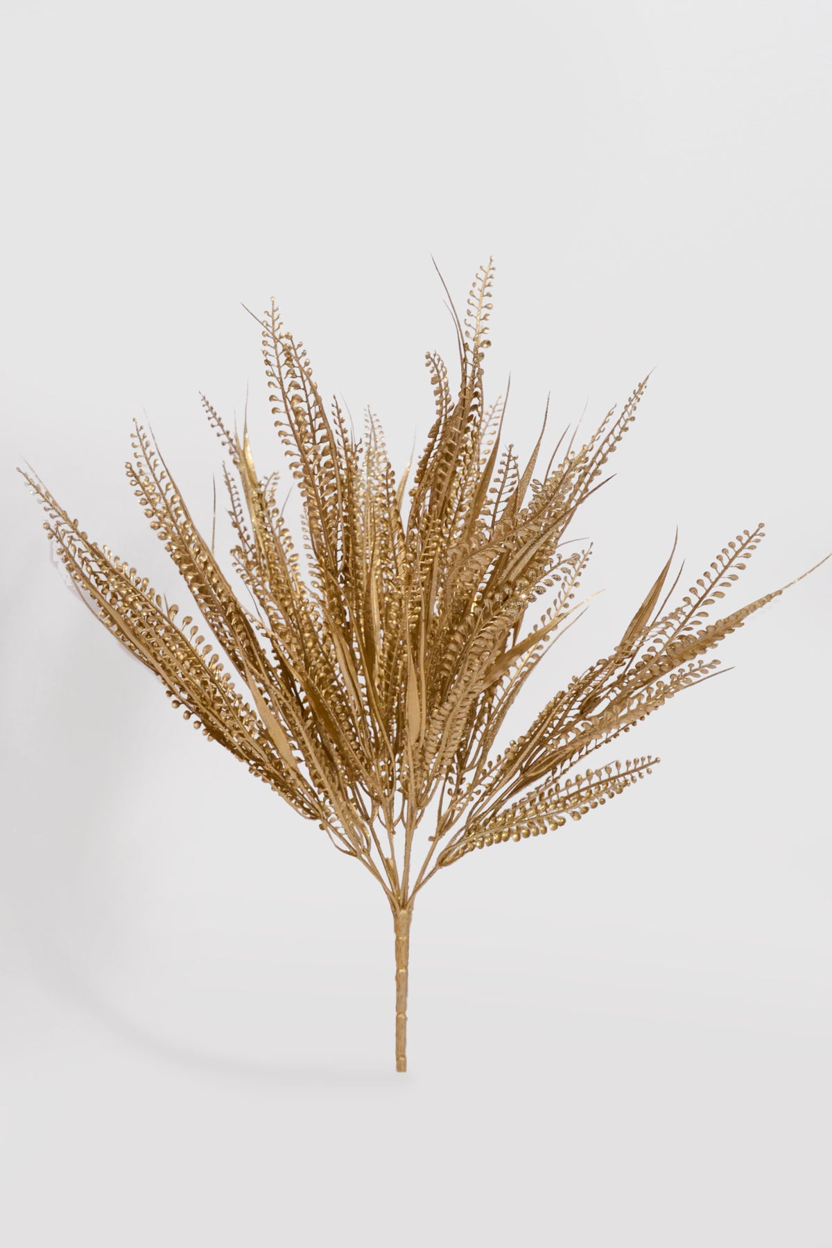 20" Plastic Button Fern Bush Champagne