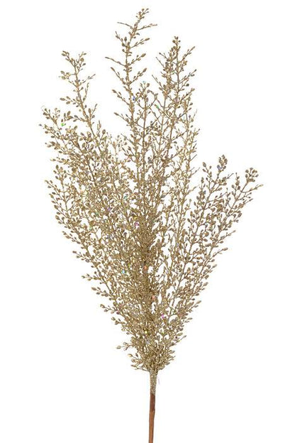 24" Fern Glitter Bush Champagne