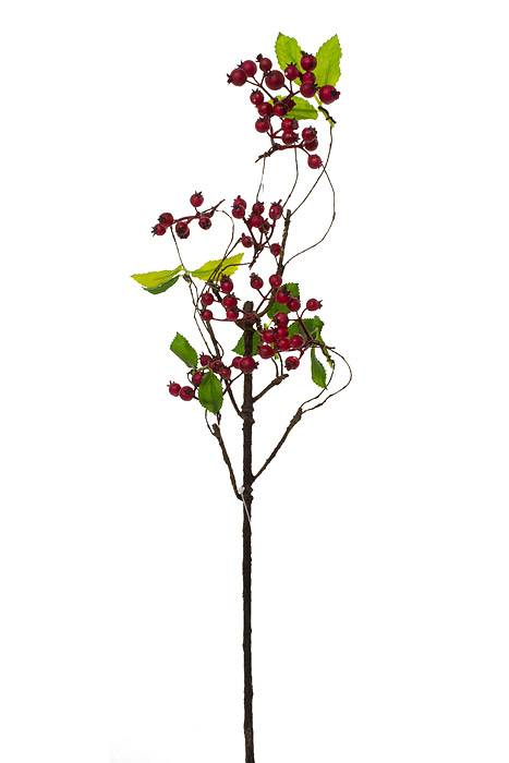 22" Berry Spray W/leaves Red
