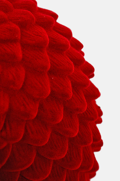 10" Hanging Velvet Pinecone Ornament Red