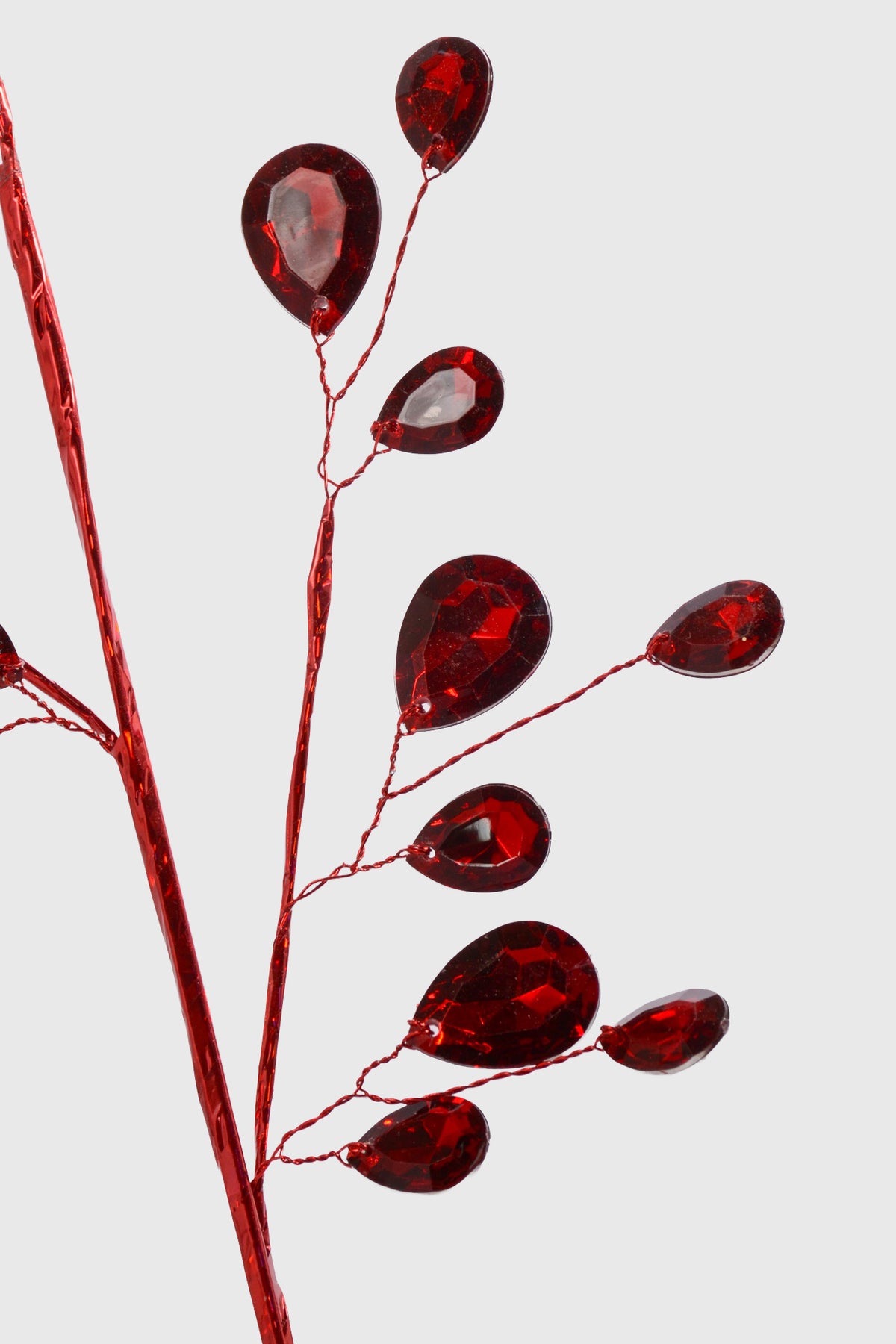 29" Metal Jewel Spray Red