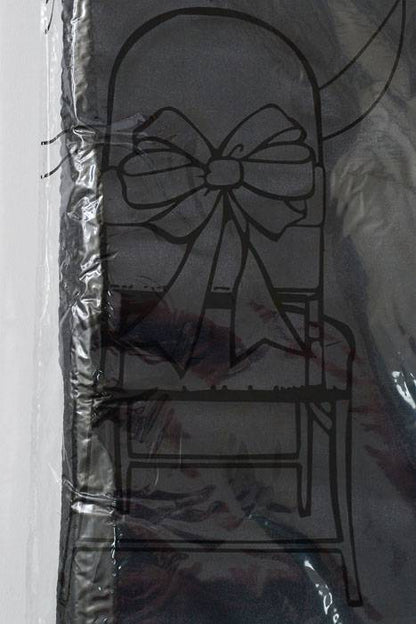 6" X 108" Satin Chair Bow Black Pkg/6
