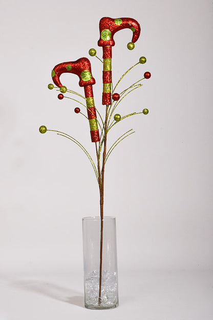 28.5" Elf Shoe Spray Green/Red