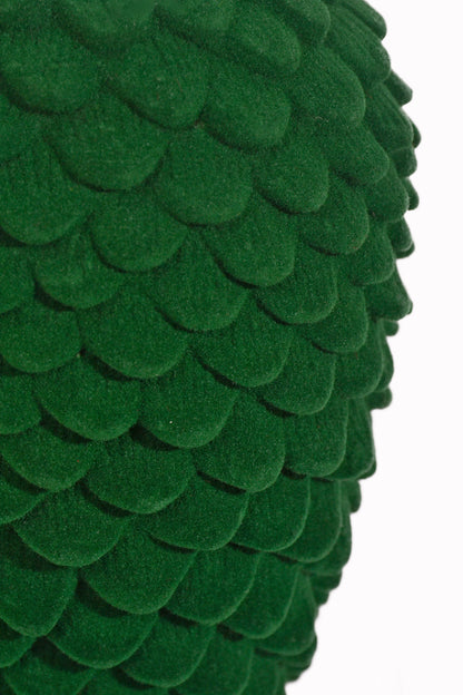 10" Hanging Velvet Pinecone Ornament Dark Green