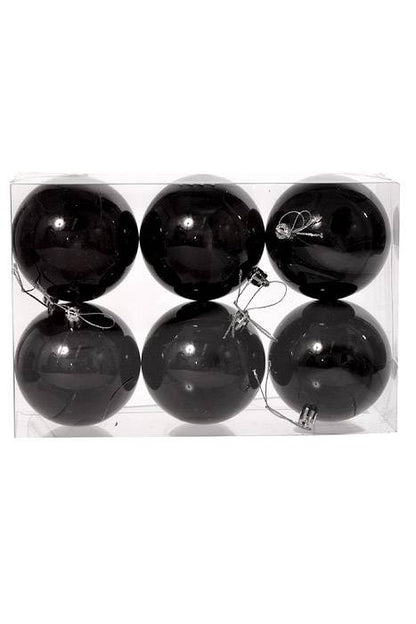 80mm Shiny Plastic Ball Black Pkg/6