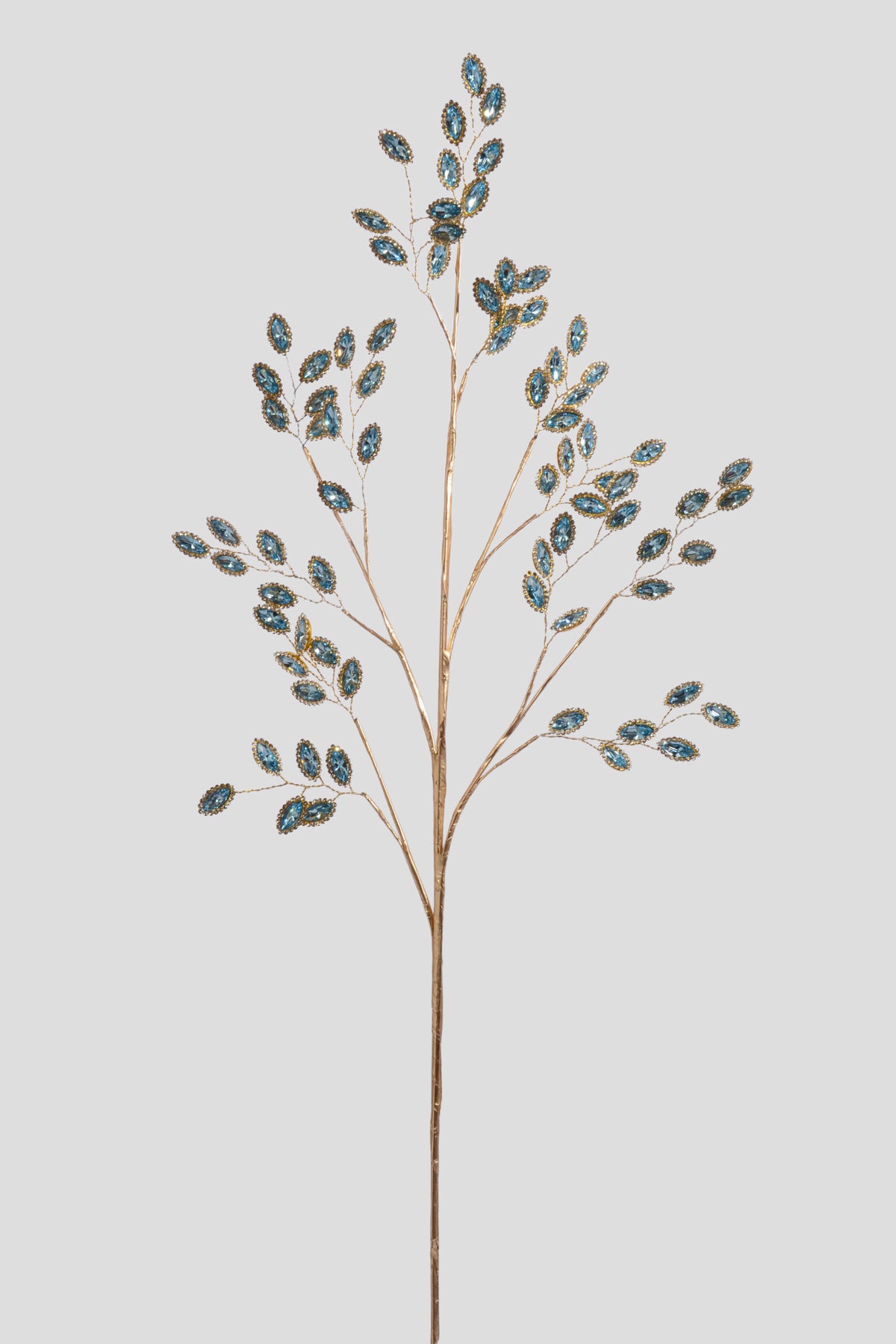 30" Jewel Leaf Spray Champagne/Blue