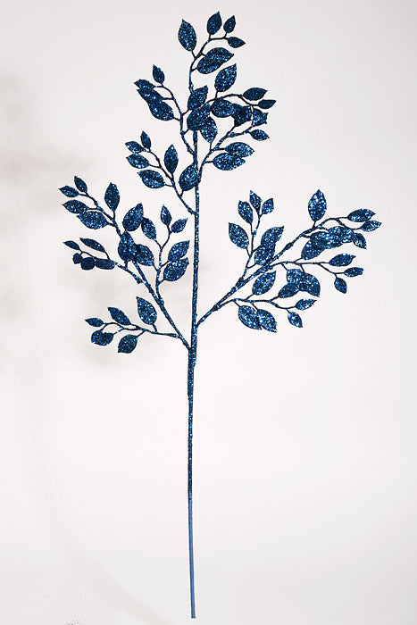 33" Glitter Fern Spray Midnight Blue