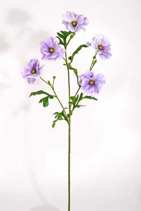 26" Silk Poppy Spray Lavender