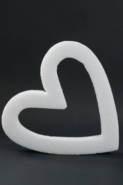 19" Styrofoam Open Heart White