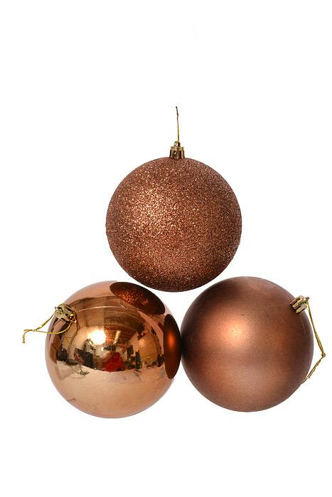 100mm Shiny/matt/glitter Plastic Ball Chocolate Pkg/6