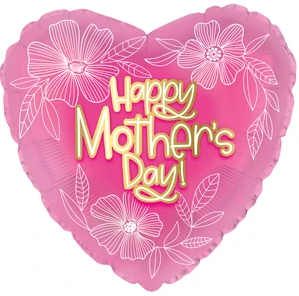17&quot; Heart Foil Balloon Happy Mother&