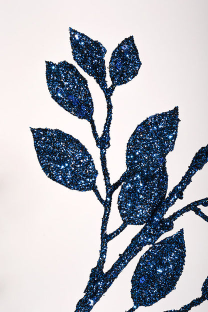 33" Glitter Fern Spray Midnight Blue
