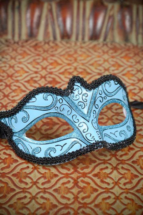 3" X 6" Venetian Colombina Mask Light Blue