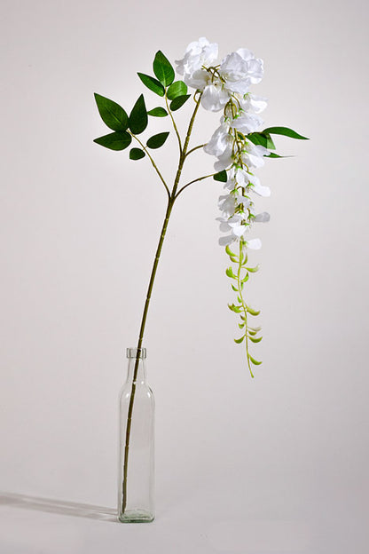 44" Silk Wisteria Hanging Spray White
