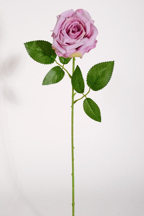 20" Silk Rose W/Thorns Stem Lavender