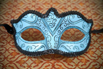 3&quot; X 6&quot; Venetian Colombina Mask Light Blue