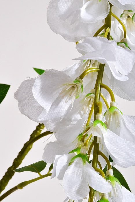 44" Silk Wisteria Hanging Spray White