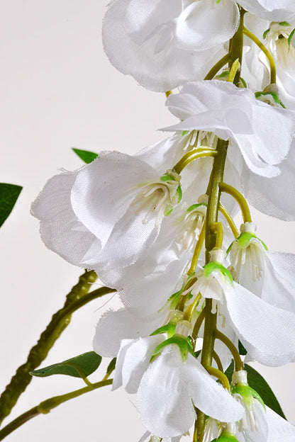 44" Silk Wisteria Hanging Spray White