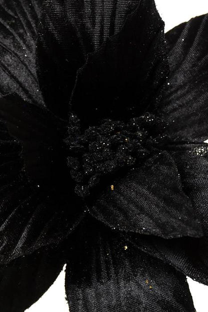 24" Black Velvet Poinsettia Stem