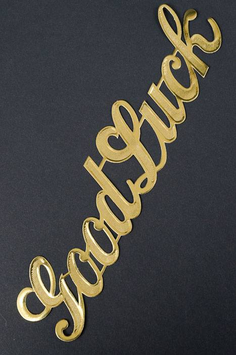 1.75" Large Paper "good Luck" Gold Pkg/10