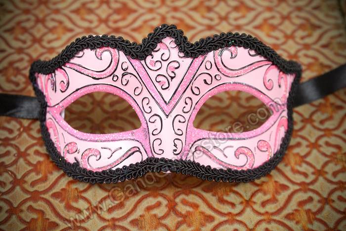 3" X 6" Venetian Colombina Mask Pink