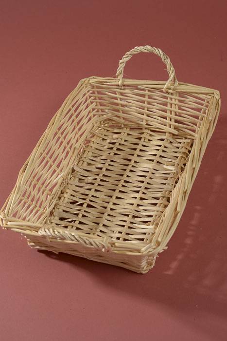 14" X 10.5" X 4" Rectangular Willow Basket Natural