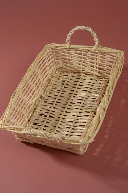 14" X 10.5" X 4" Rectangular Willow Basket Natural