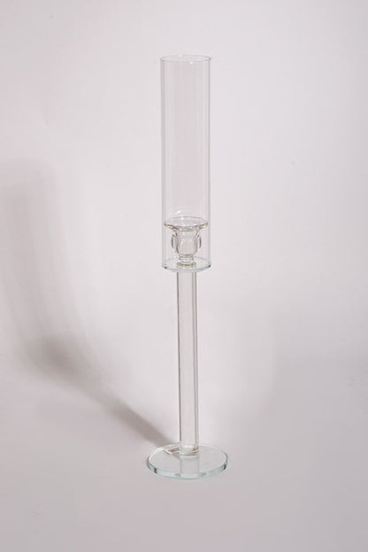 20&quot; Crystal Candle Holder With Glass Clear