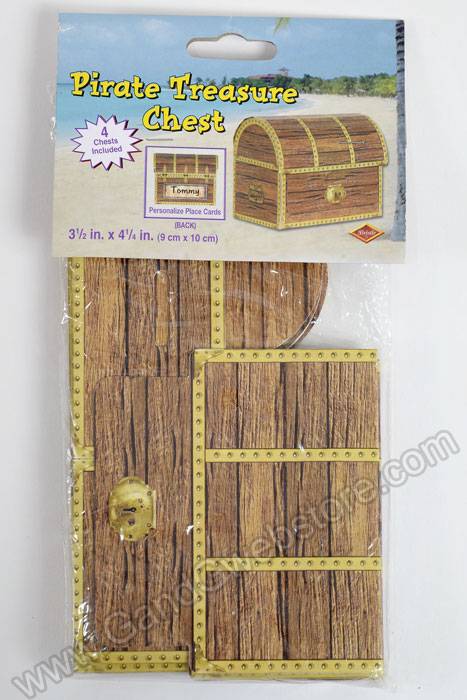 4" Pirate Treasure Chest Pkg/4