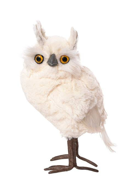9" White Furred Snow Owl White
