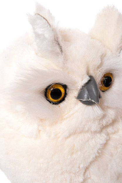 9" White Furred Snow Owl White