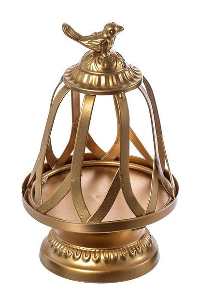 9.75"/13" Metal Cake Stand W/bird Gold