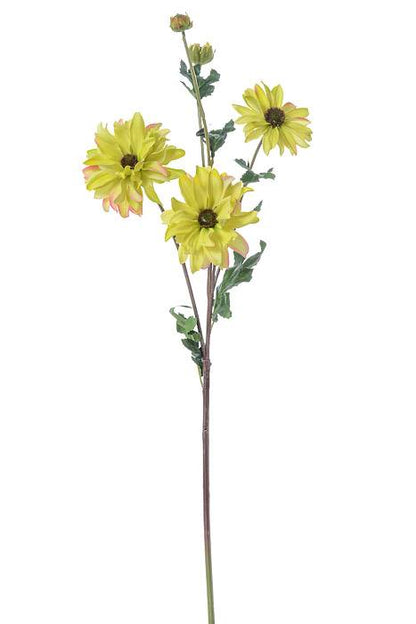 24" Silk Chrysanthemum Spray Green/yellow