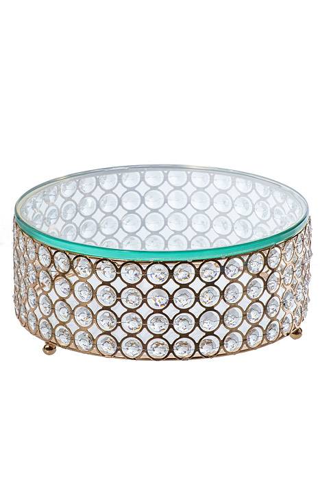 9.75"/ 12"/ 13.75"/ 16" Glass/metal/bead Cake Stand Gold