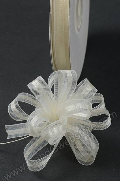 3/8" X 25yds Sheer Pull Bow Ribbon Ivory