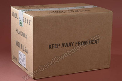 2.8" X 8" Pillar Candle Ivory Pkg/12