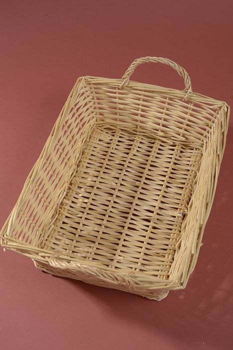16" X 12.5" X 4.5" Rectangular Willow Basket Natural