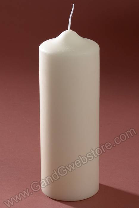 2.8" X 8" Pillar Candle Ivory Pkg/12