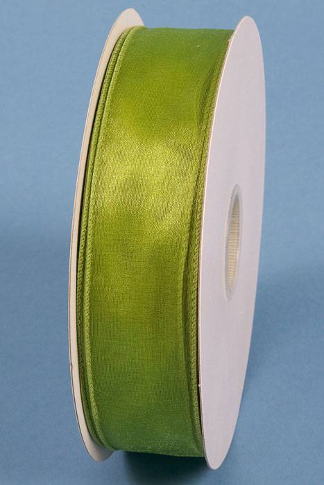 1.5" X 50yds Wired Sheer Spring Ribbon Kiwi
