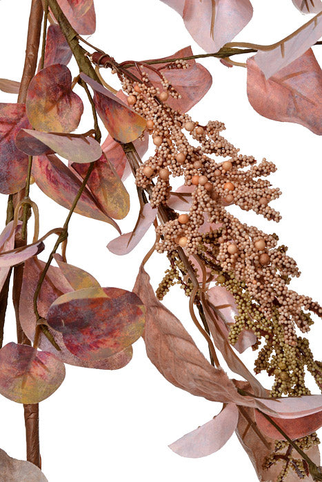 5Ft Mixed Eucalyptus Hanging (Burgundy/Pink)