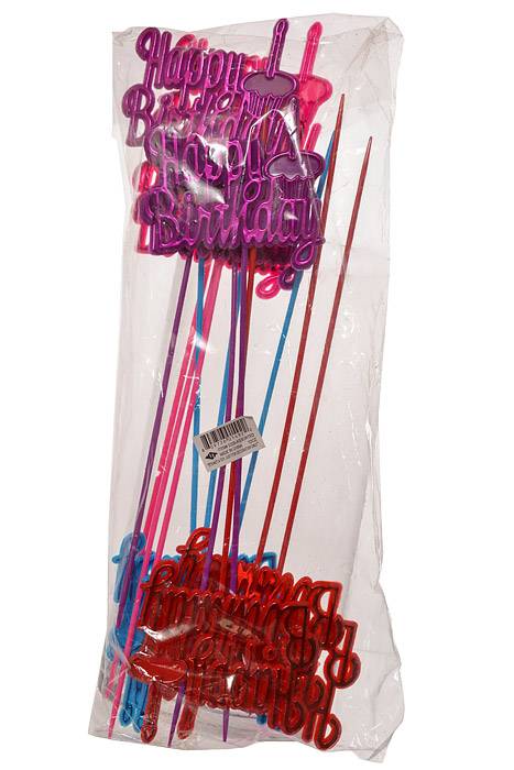 11" Happy Birthday with Candle Pick Pkg-12