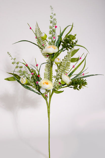 26.5" Silk Ranunculus Spray Cream