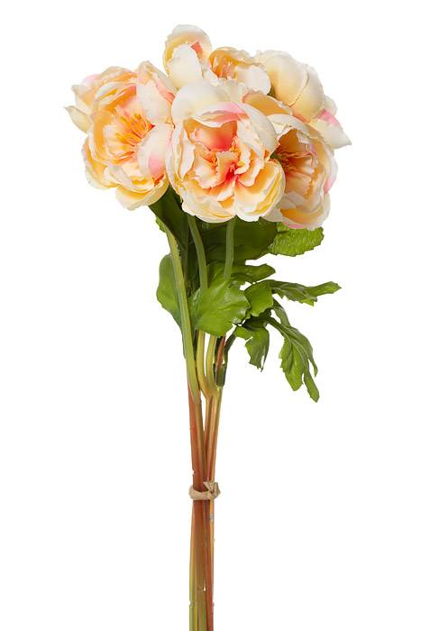 12&quot; Silk Ranunculus Bundle X6  Pink/soft Yellow