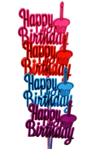 11" Happy Birthday with Candle Pick Pkg-12