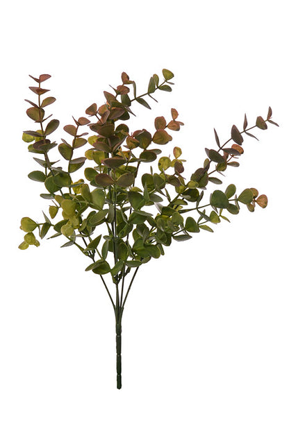 14.25" Eucalyptus Bush Green/Burgundy