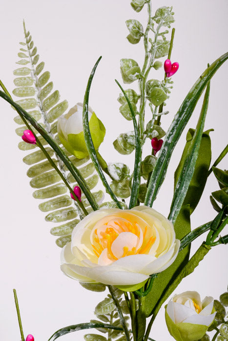 26.5" Silk Ranunculus Spray Cream