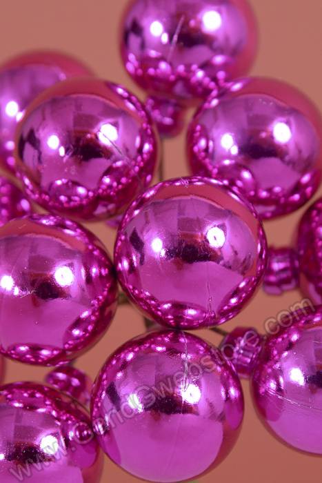 25mm Shiny Ball W/wire Hot Pink Pkg/12