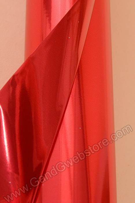 30" X 50ft Metallic Krystalphane Roll Red/red