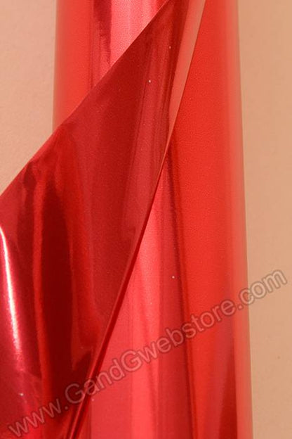 30" X 50ft Metallic Krystalphane Roll Red/red